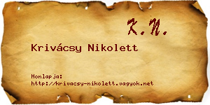 Krivácsy Nikolett névjegykártya