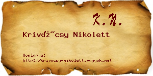 Krivácsy Nikolett névjegykártya