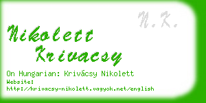 nikolett krivacsy business card