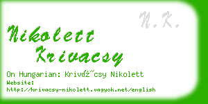 nikolett krivacsy business card